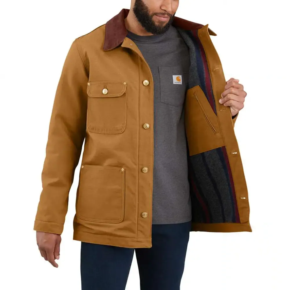 Carhartt 103825 Loose Fit Firm Duck Blanket Lined Chore Coat