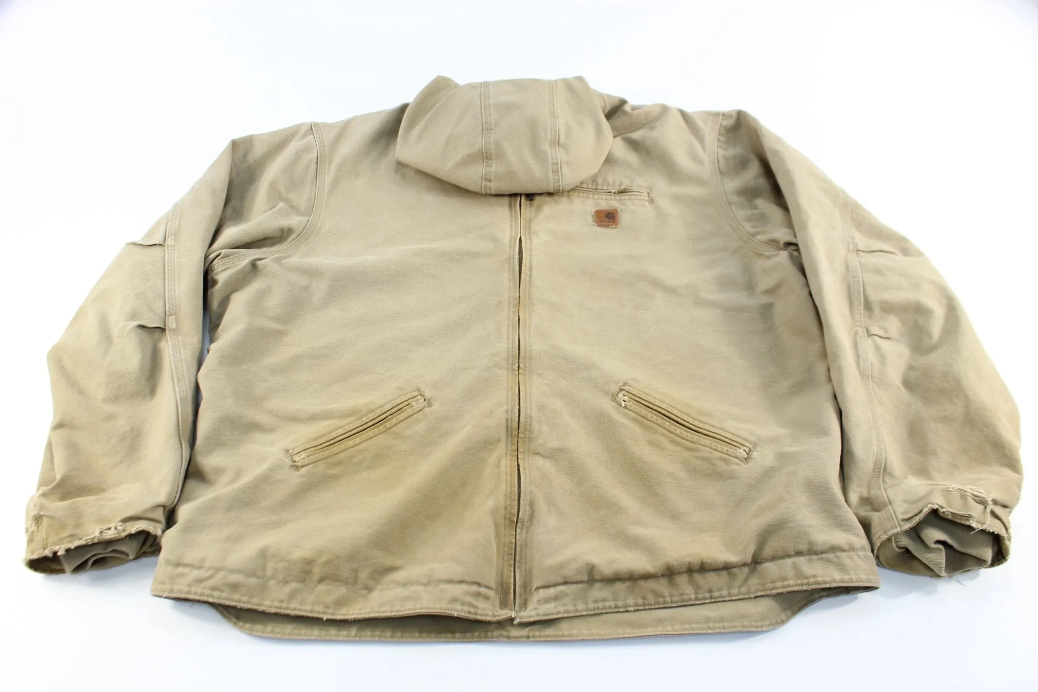 Carhartt Logo Patch Beige Zip Up Jacket