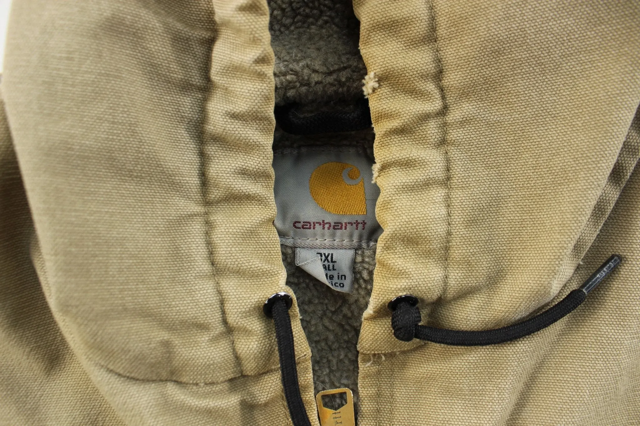 Carhartt Logo Patch Beige Zip Up Jacket