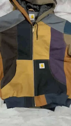 Carhartt rework style patchwork hooded jackets