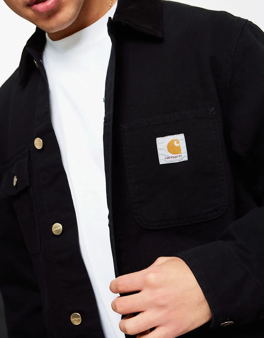 Carhartt WIP Michigan Chore Coat - Black/Black (Rinsed)