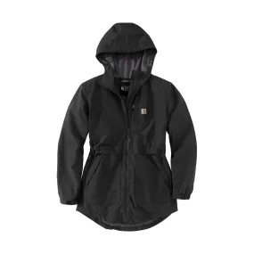 Carhartt Women's Rain Defender Hooded Relaxed Fit Lightweight Coat - Black