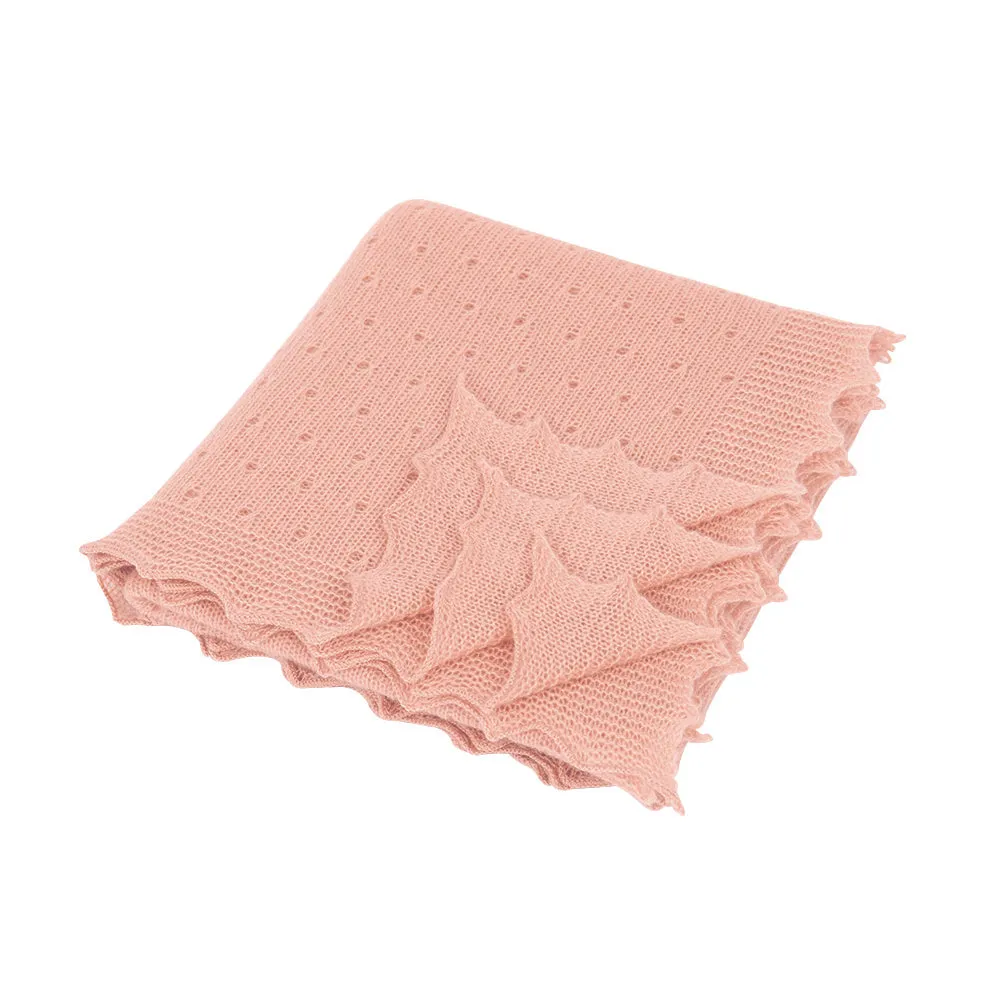 Cashmere Baby Shawl - Polka Dot - Faded Pink