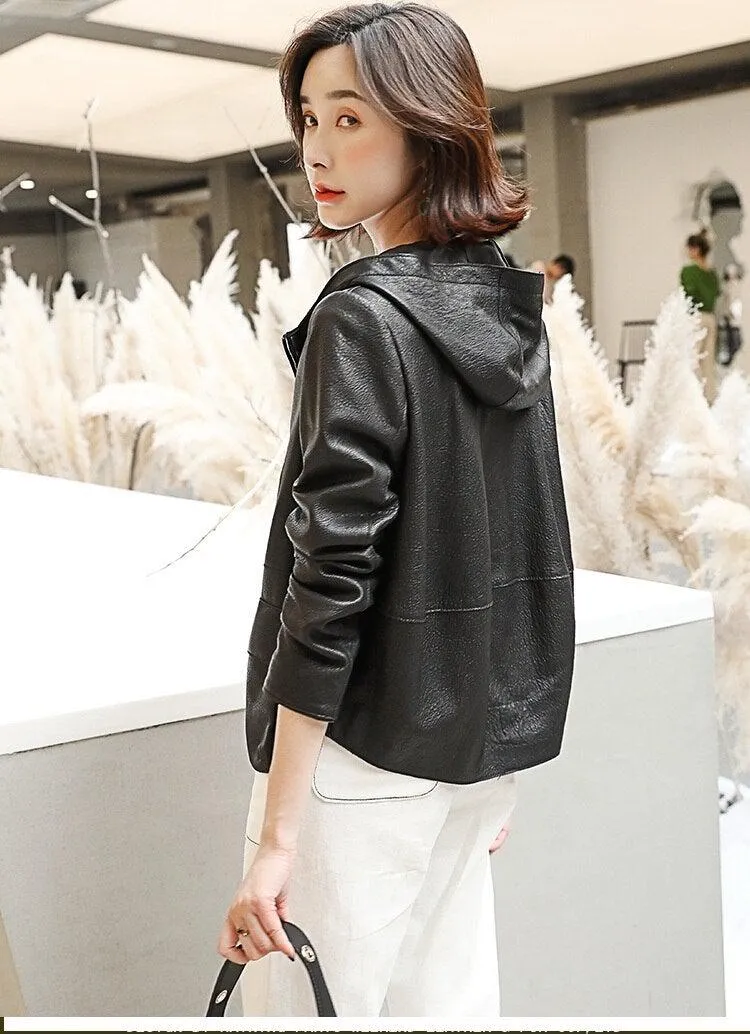 Casual Genuine Womens Leather Coat