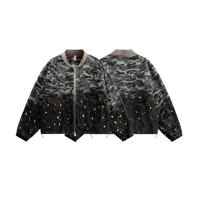 Chaos | Splattered Print Bomber Jacket