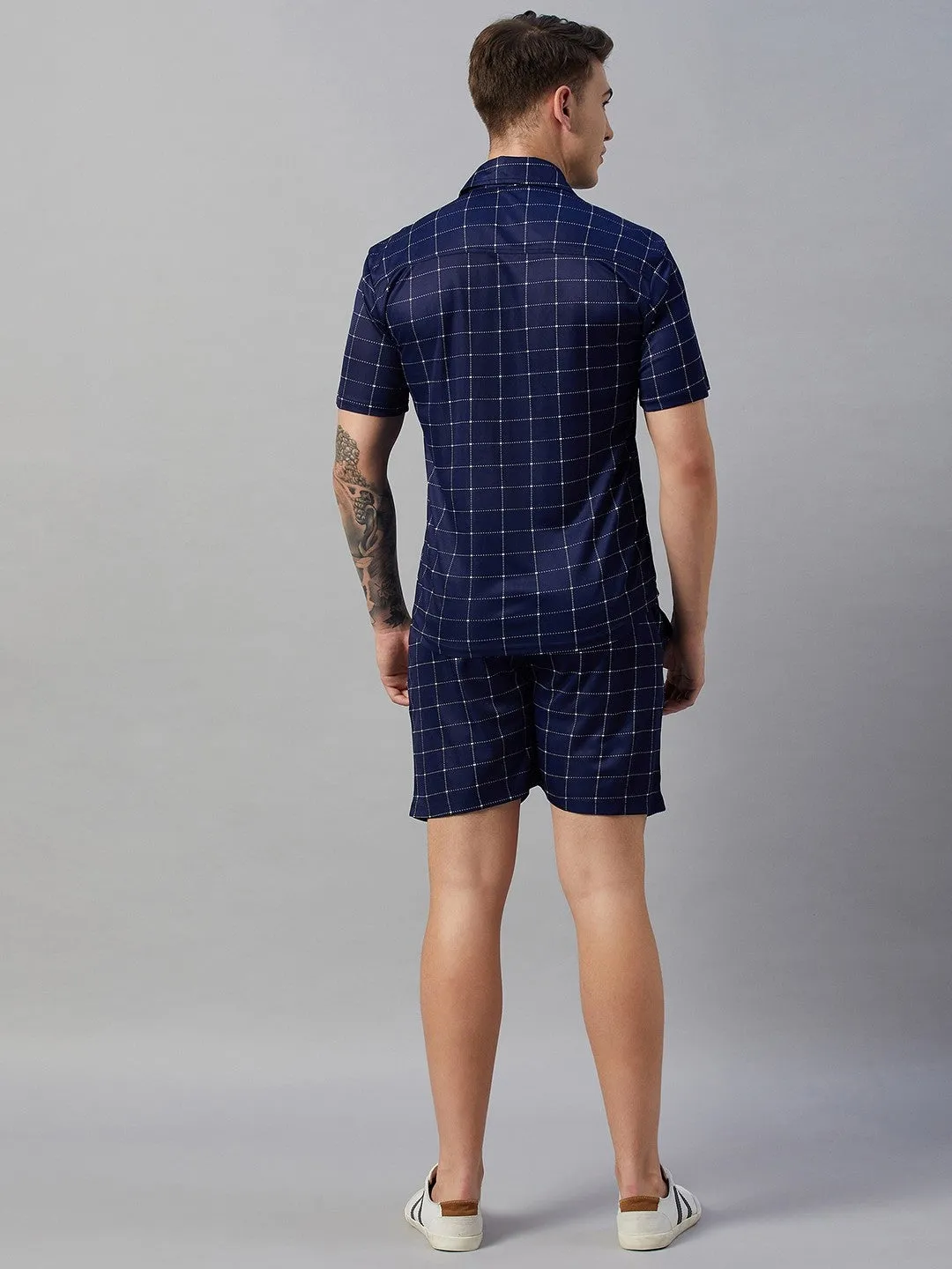 Checkered Men Co-ord Set (Blue)