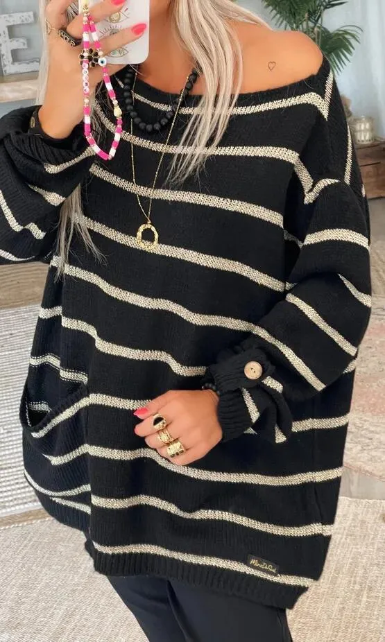 Cheryl Striped Crewneck Sweater