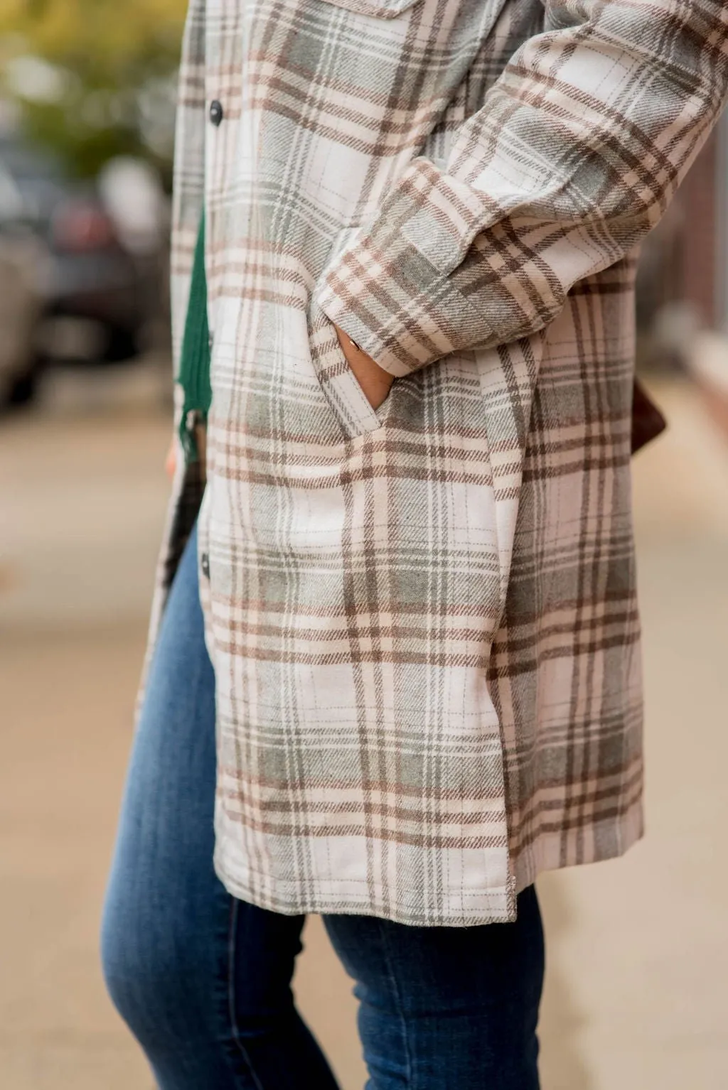 Chic Elongated Plaid Tunic Shacket