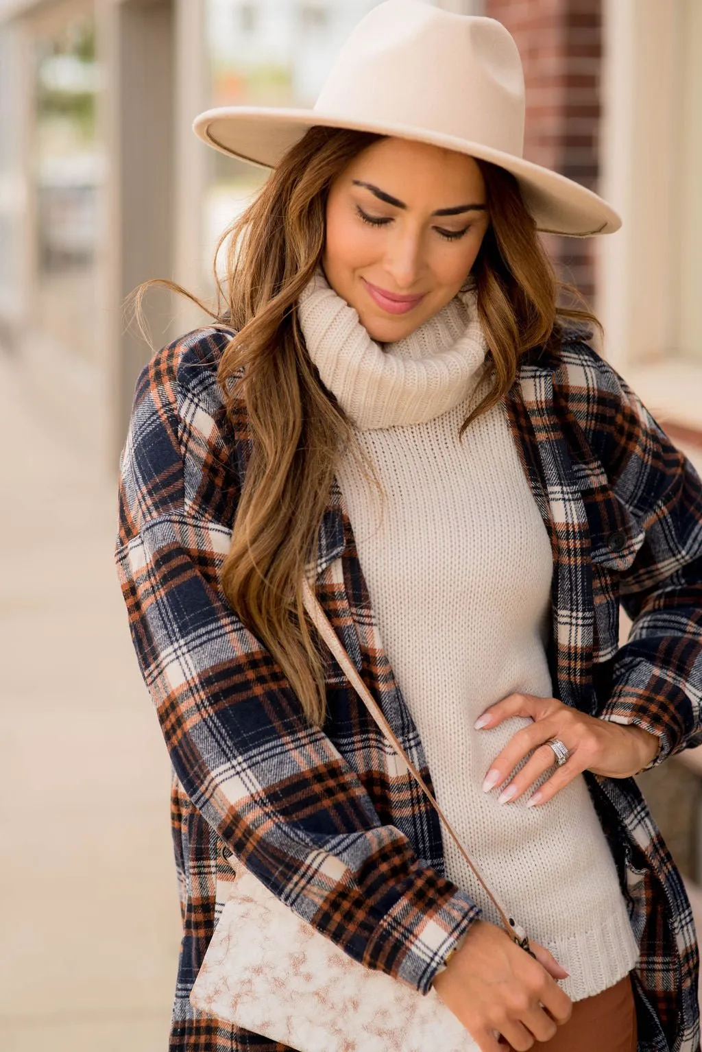 Chic Elongated Plaid Tunic Shacket