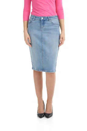 Classic straight modest denim jean skirt 'Havana'