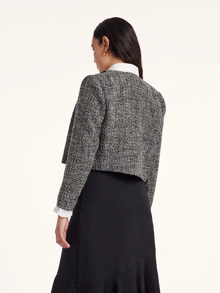 Classic Tweed Cropped Women Jacket