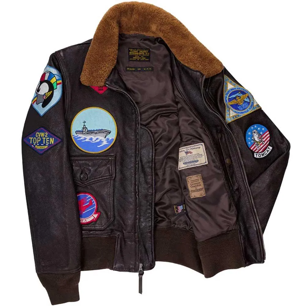 Cockpit USA Mens Reproduction Top Gun G-1 Leather Flight Jacket