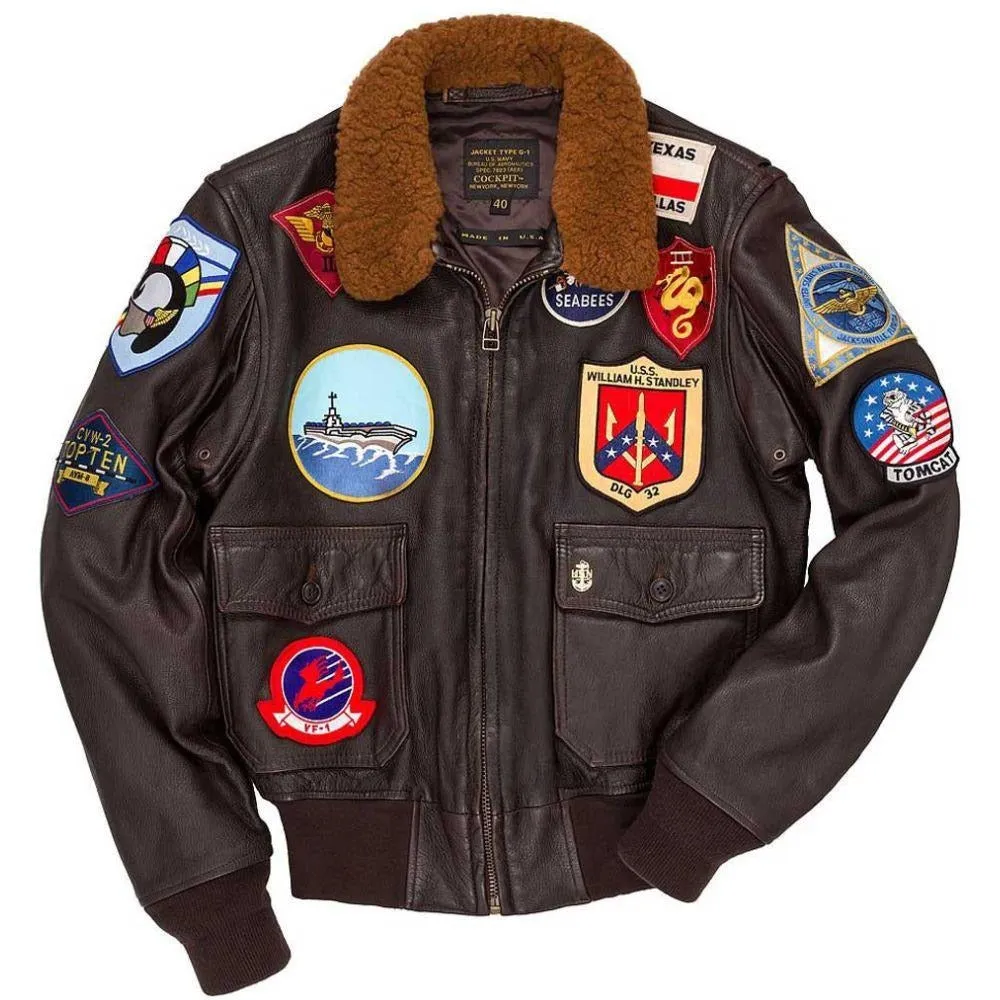 Cockpit USA Mens Reproduction Top Gun G-1 Leather Flight Jacket