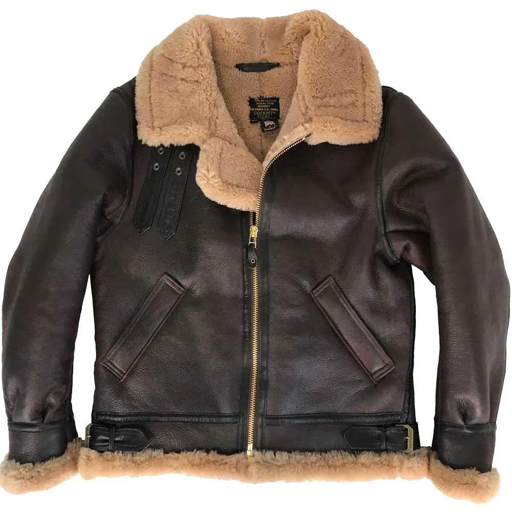 Cockpit USA Mens Spitfire B-3 Sheepskin Bomber Jacket