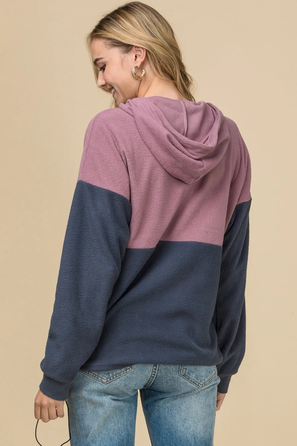 Color Block Hooded Sweatshirt