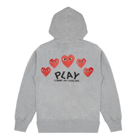 COMME des GARÇONS Play Hooded sweatshirt w. 5 hearts