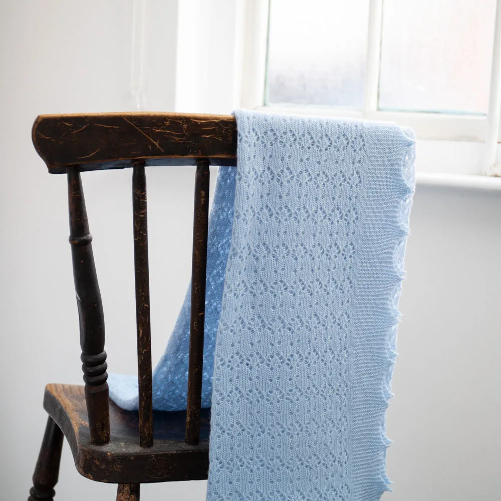 Cosy Cashmere Baby Shawl - Blue