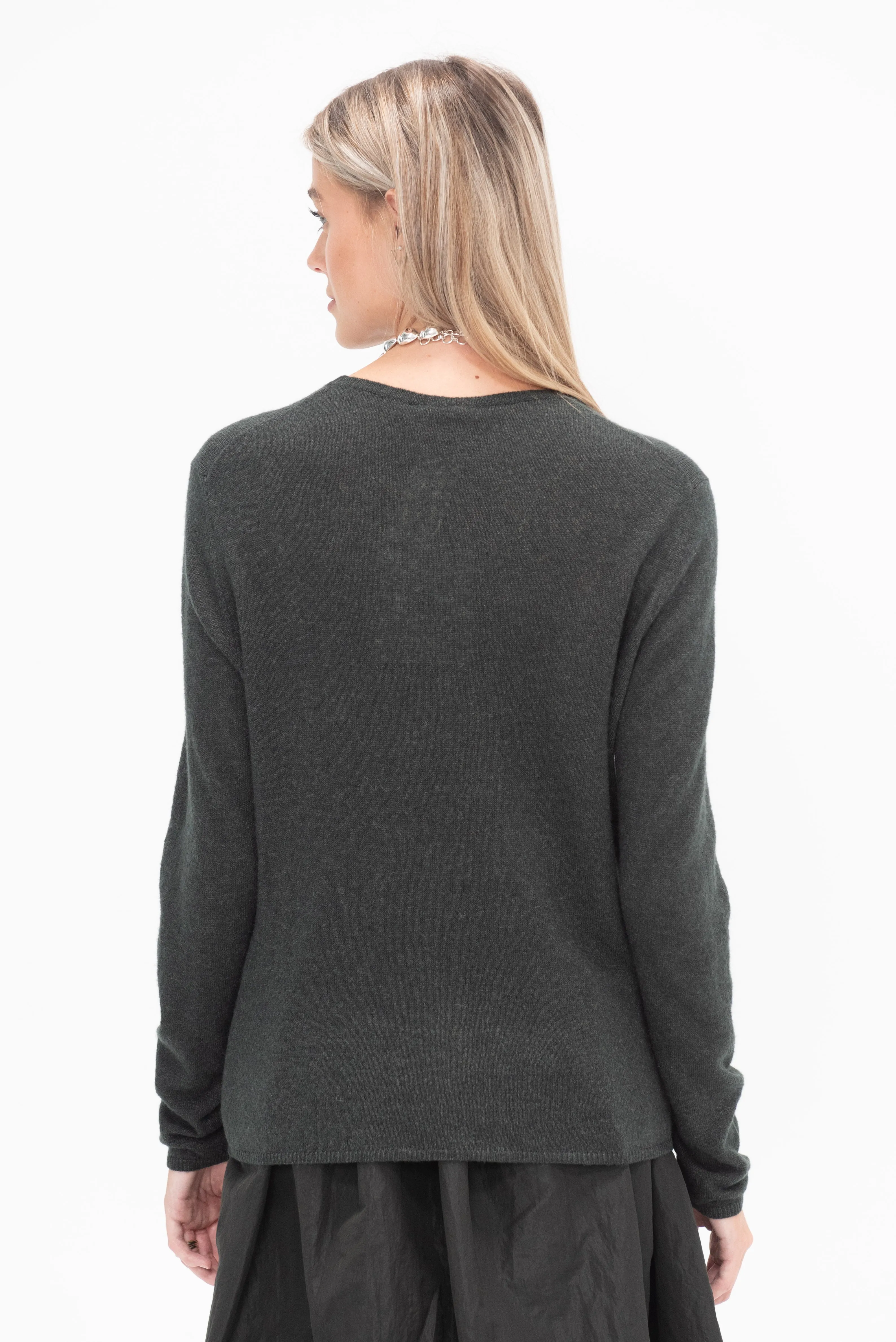 Crewneck Knit Top, Forest