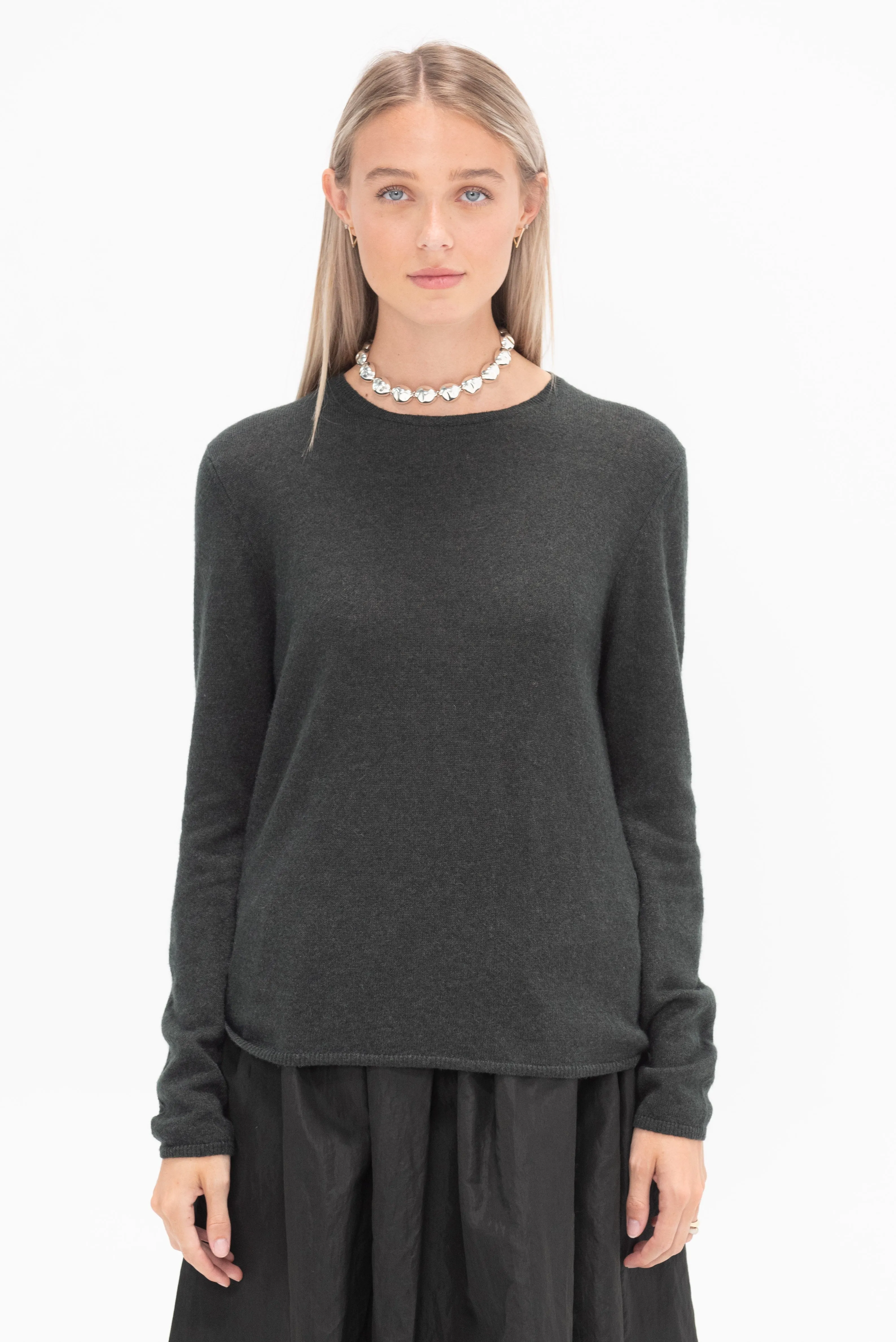 Crewneck Knit Top, Forest