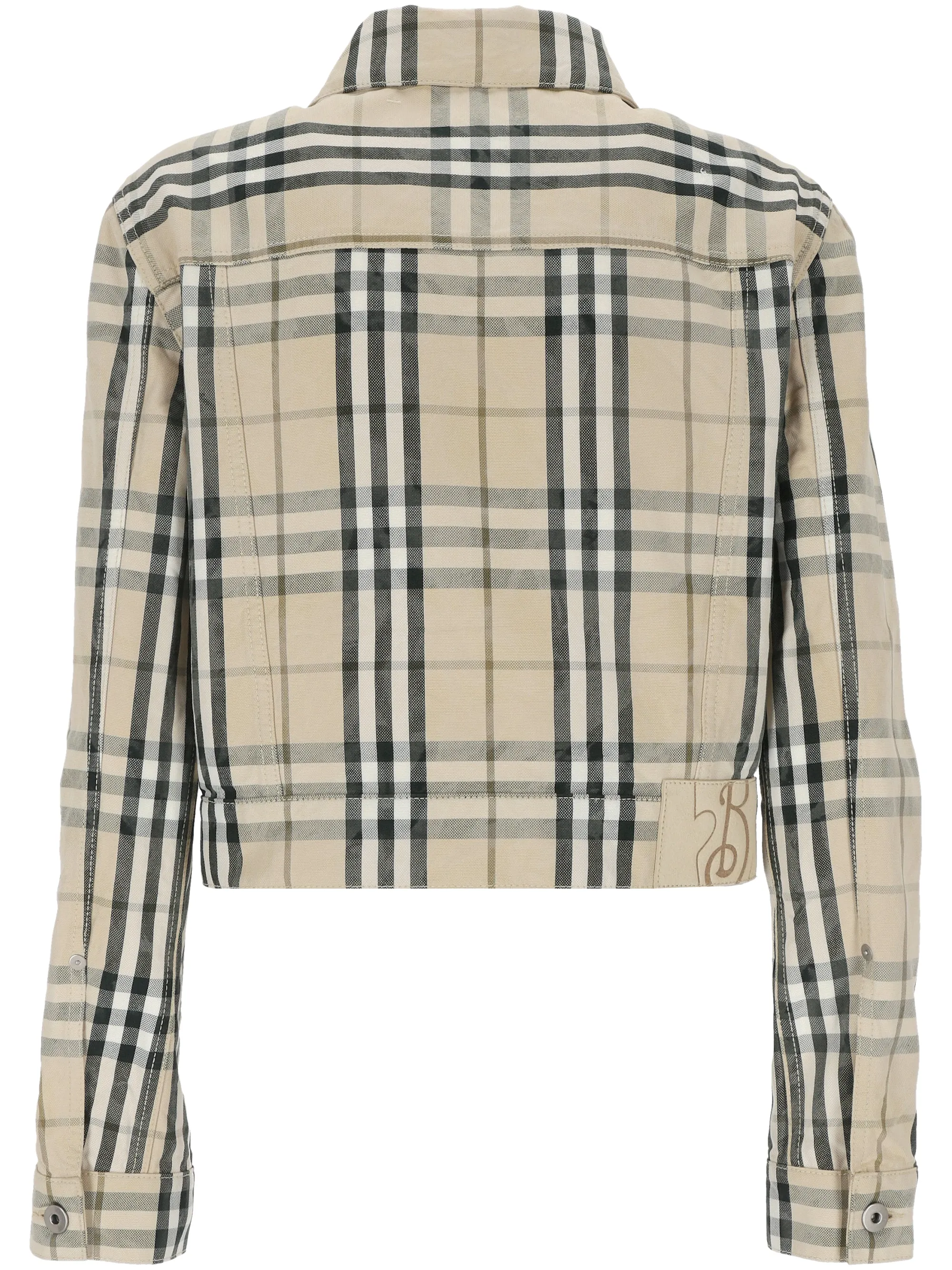 Cropped Check Pattern Jacket