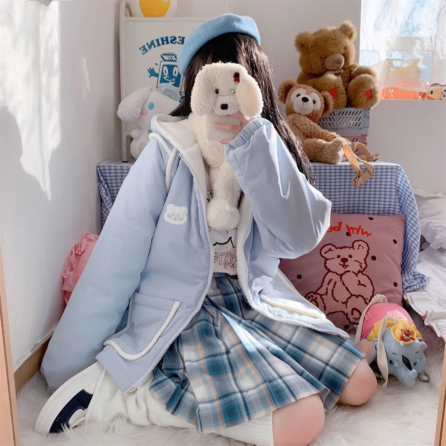 Cute Bear Kawaii Hoodie Zipper Coat