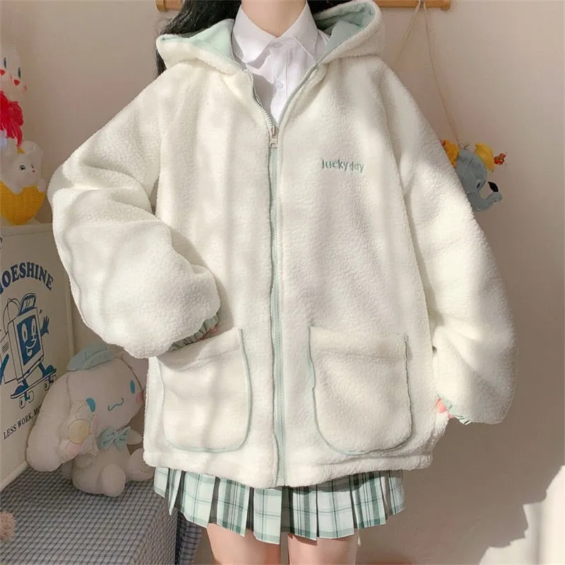 Cute Bear Kawaii Hoodie Zipper Coat