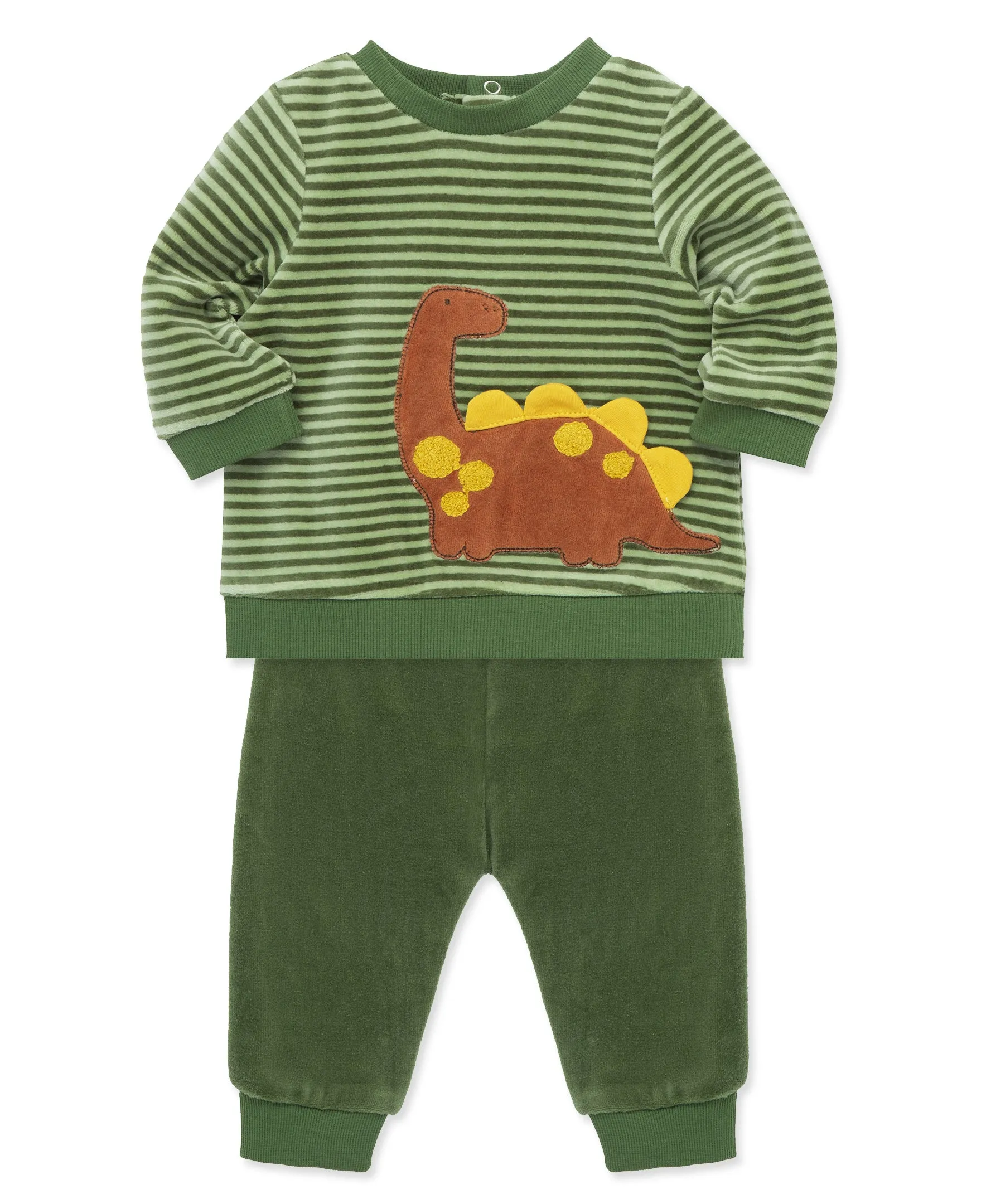 Dino Stripe Velour Pant Set