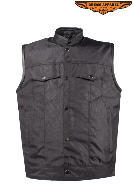 Dream Apparel Mens Textile Motorcycle Vest With Concealed Carry Pockets