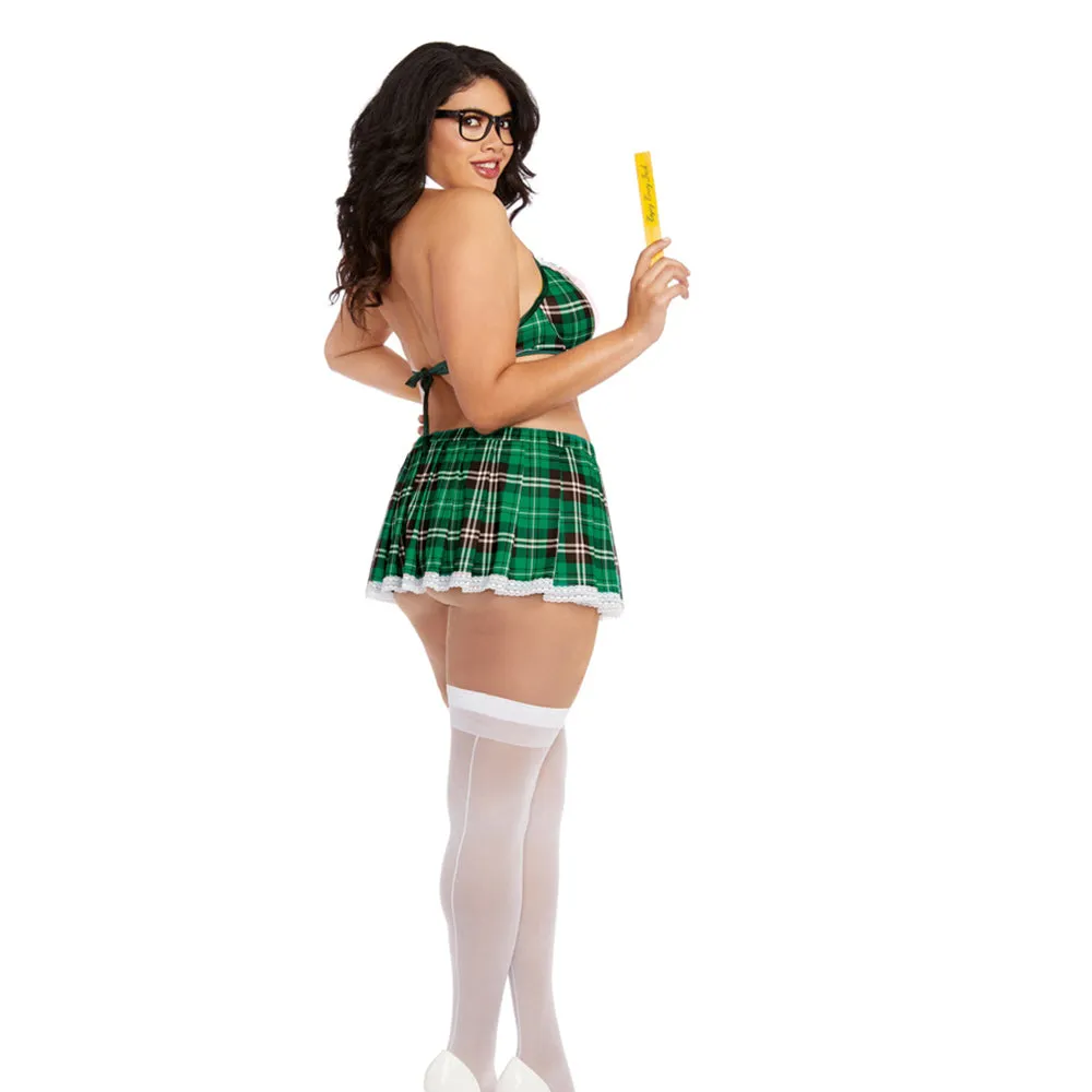 Dreamgirl Green Plaid Schoolgirl Costume Queen Size