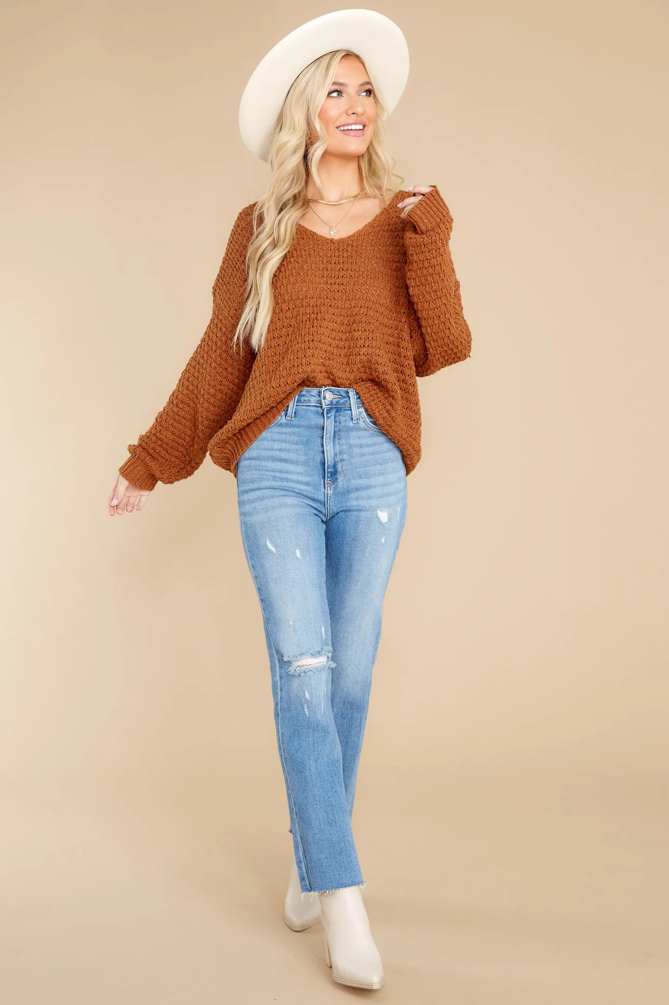 Effect Of Coziness Caramel Sweater