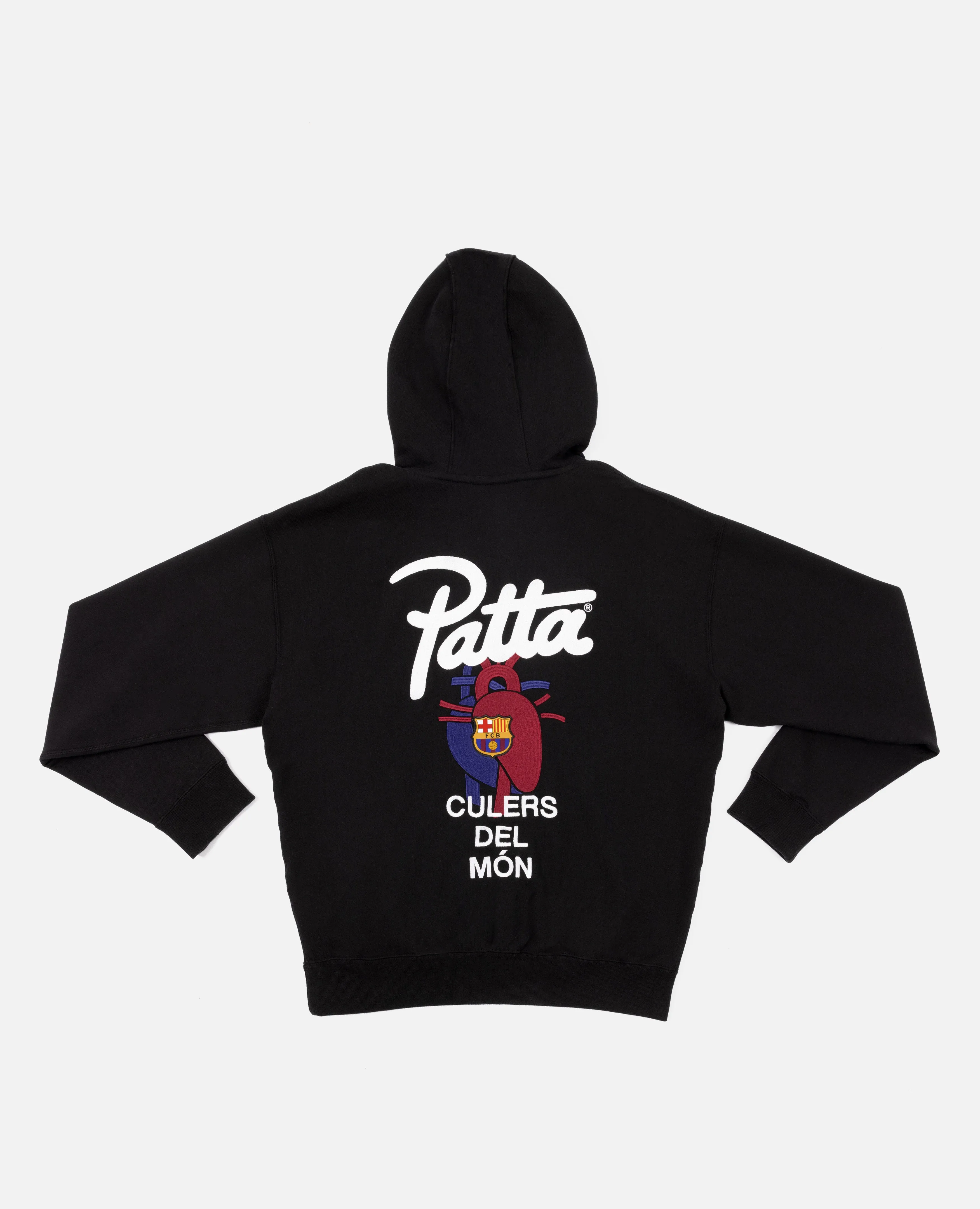 FCB x Patta Culers del Món Hooded Sweater (Black/Deep Royal Blue)