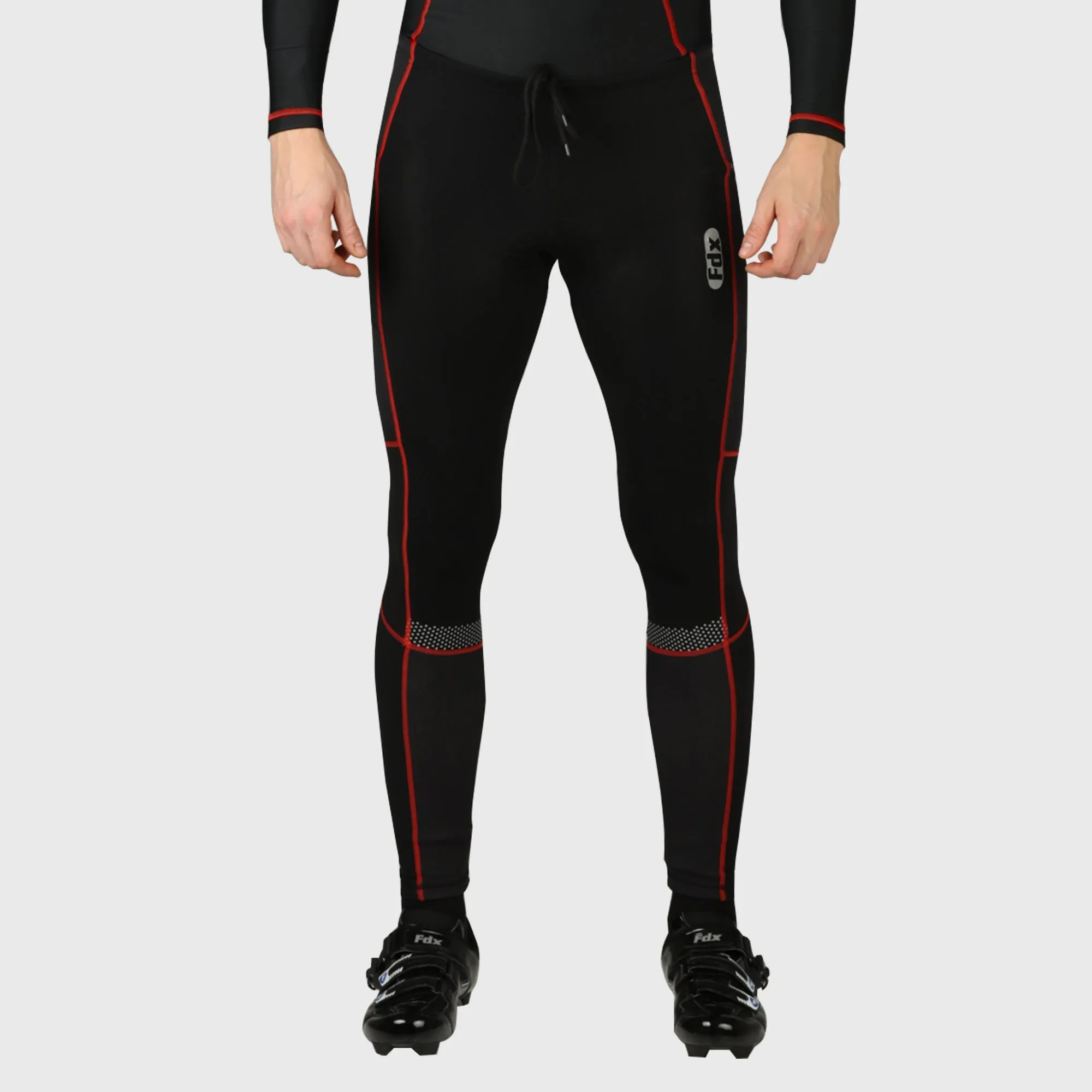 Fdx All Day Men's & Boy's Red Thermal Padded Cycling Tights