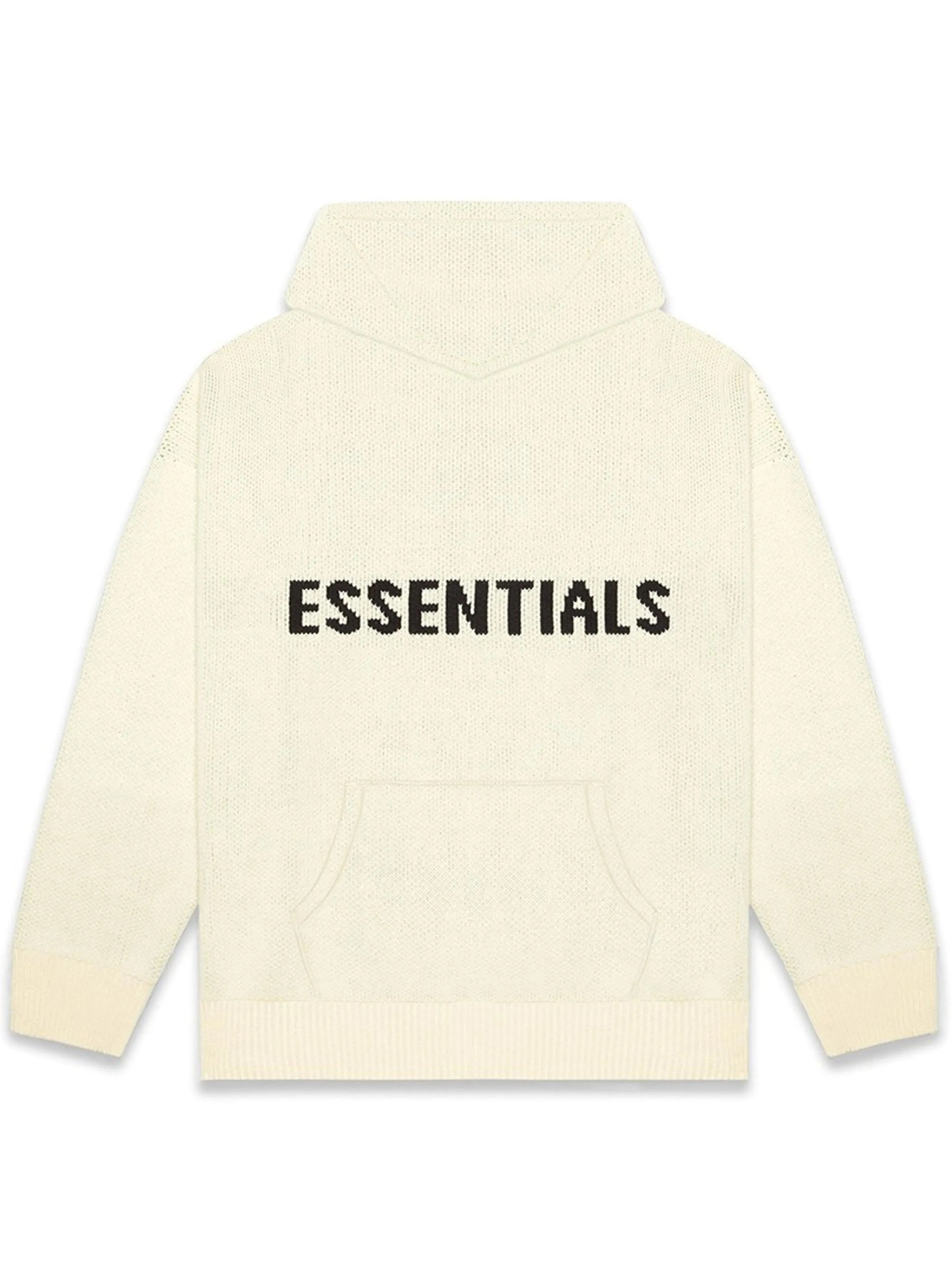 Fear Of God Essentials Knit Pull Over Hoodie Cream [FW20]