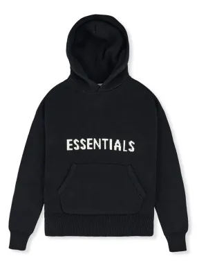 Fear Of God Essentials Pull Over Knit Hoodie Black [FW20]