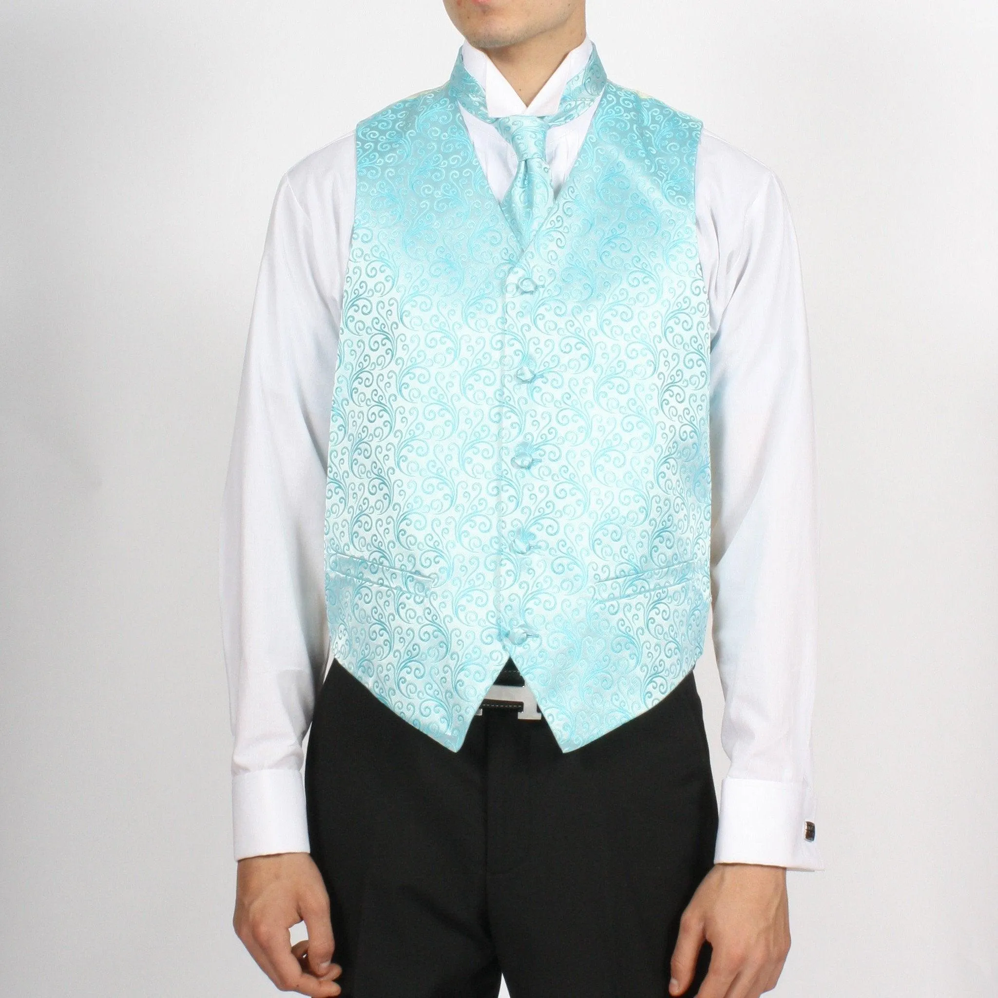 Ferrecci Mens PV50-6 Turquoise Vest Set