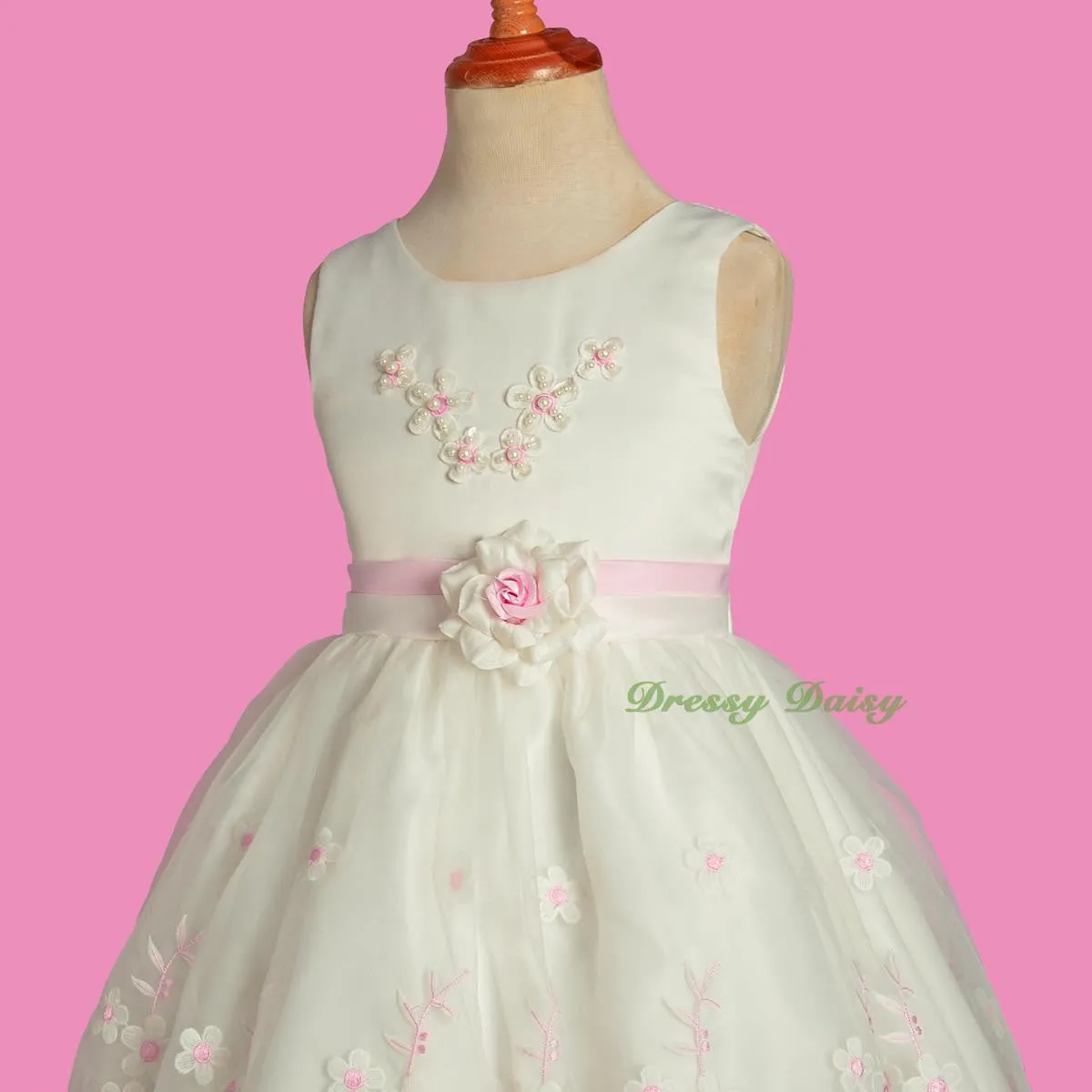 FG330 Girls' Scalloped Hem Flower Girl Dresses Pageant Occasion Dress Size 3-8