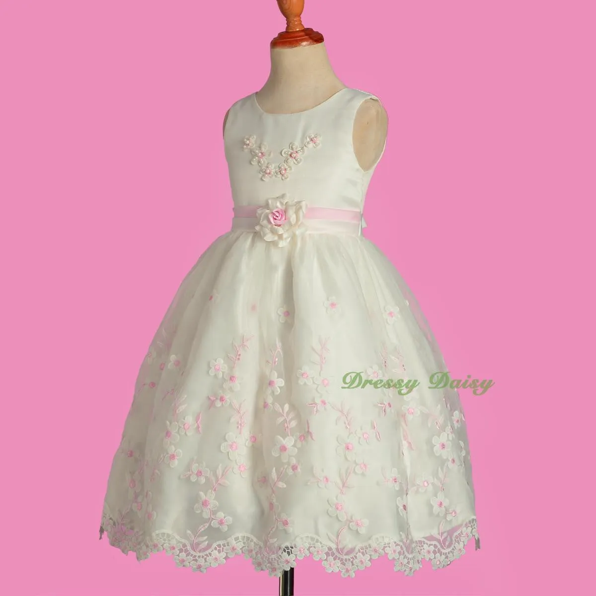 FG330 Girls' Scalloped Hem Flower Girl Dresses Pageant Occasion Dress Size 3-8