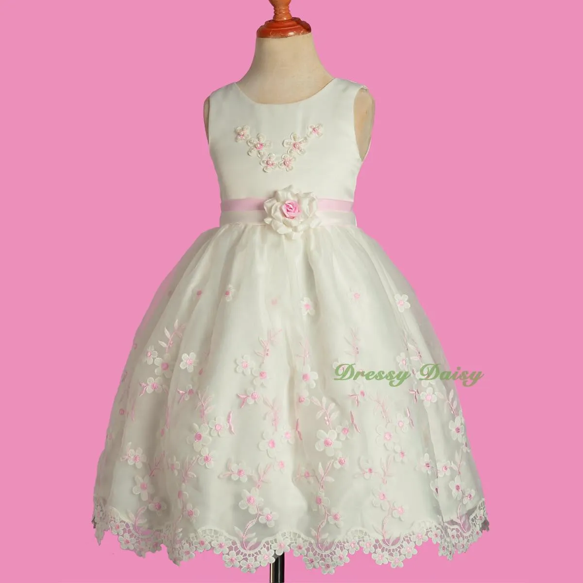 FG330 Girls' Scalloped Hem Flower Girl Dresses Pageant Occasion Dress Size 3-8