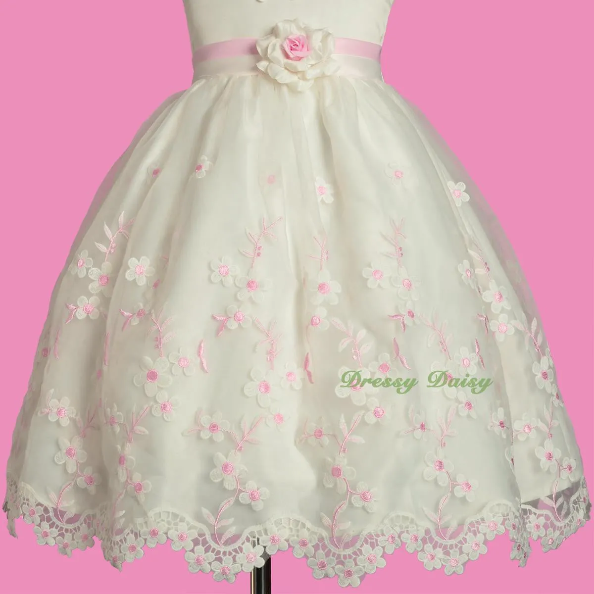 FG330 Girls' Scalloped Hem Flower Girl Dresses Pageant Occasion Dress Size 3-8