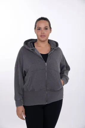 Fleece Hoodie Jacket w/Tapered Sleeves