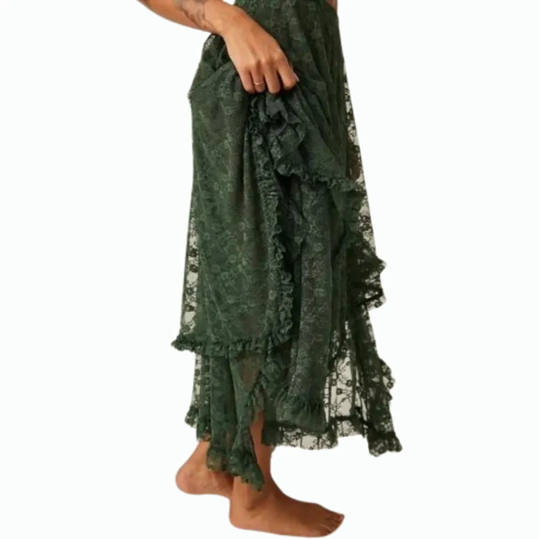 French Courtship 1/2 Slip Skirt - Evergreen