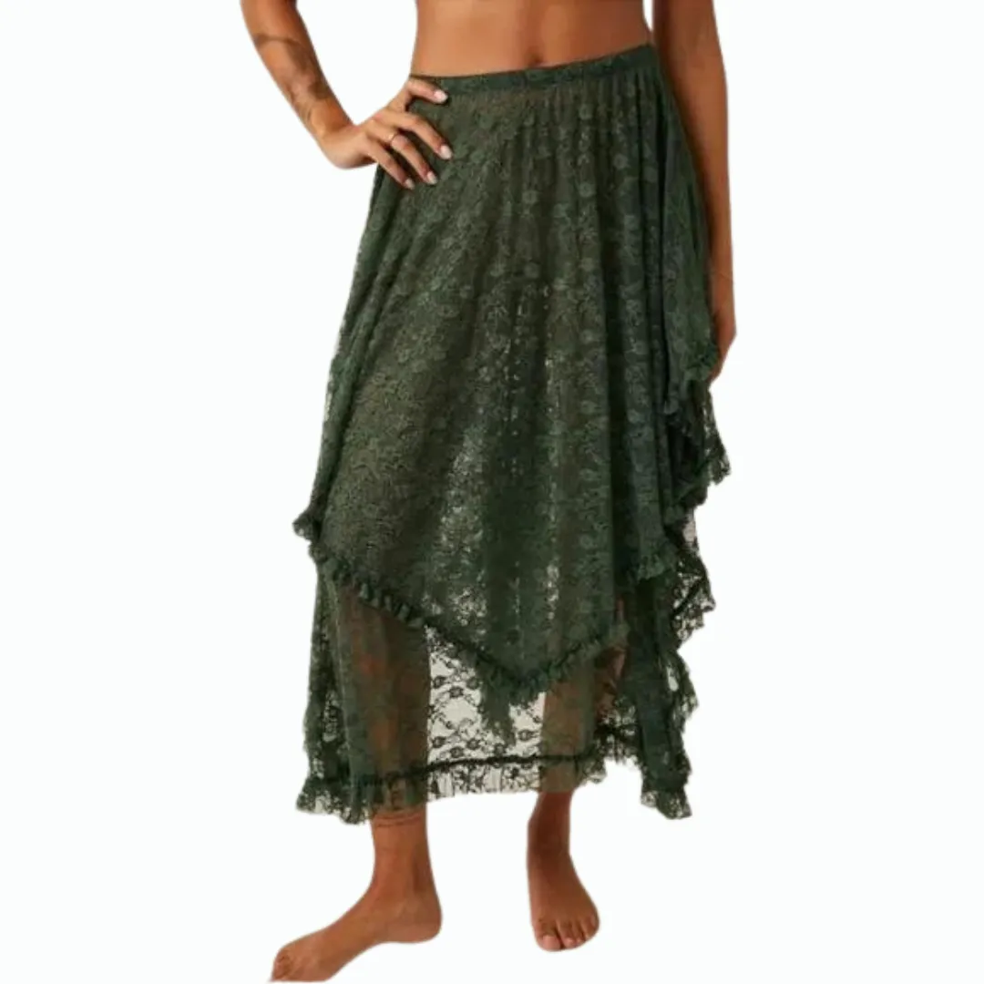 French Courtship 1/2 Slip Skirt - Evergreen