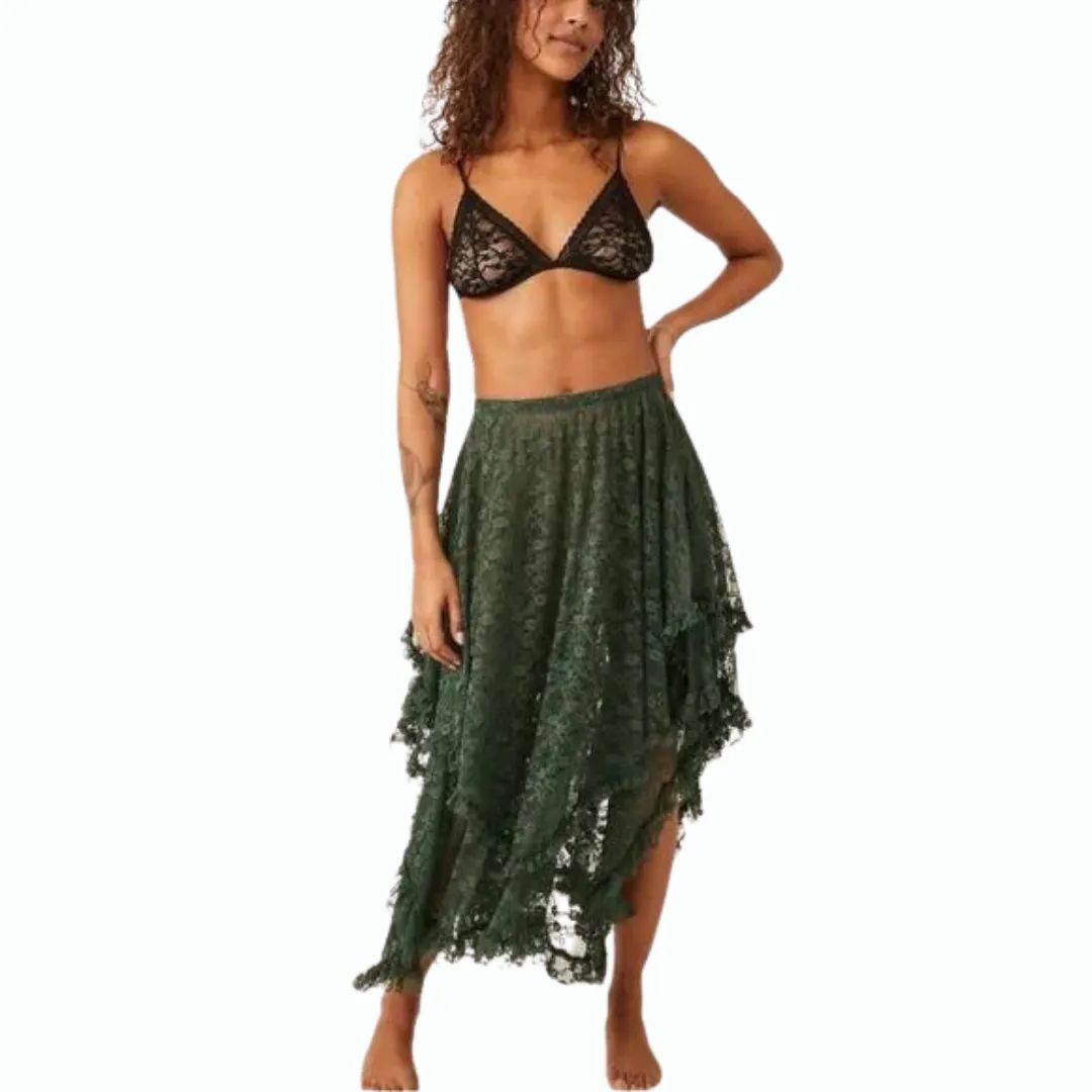 French Courtship 1/2 Slip Skirt - Evergreen