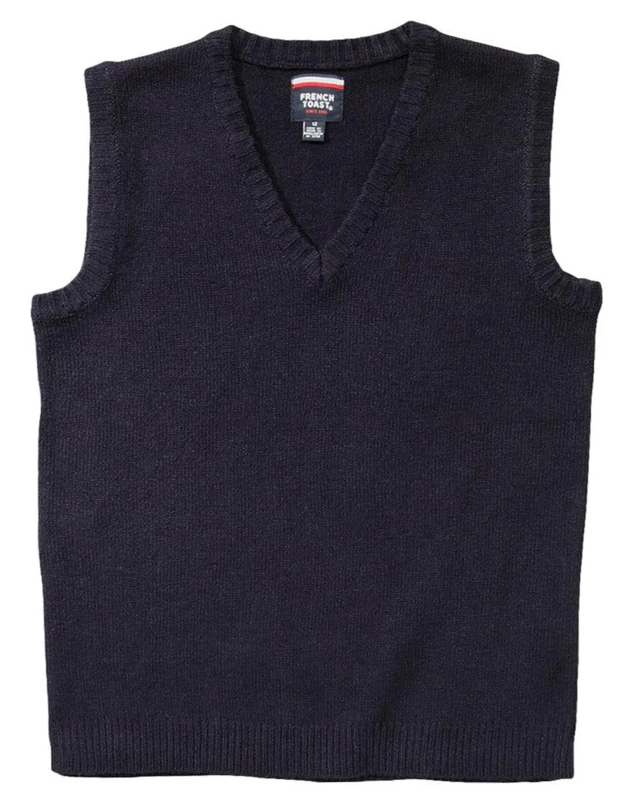 French Toast Mens Navy V-Neck Sleeveless Sweater </br> Sizes Small & Medium