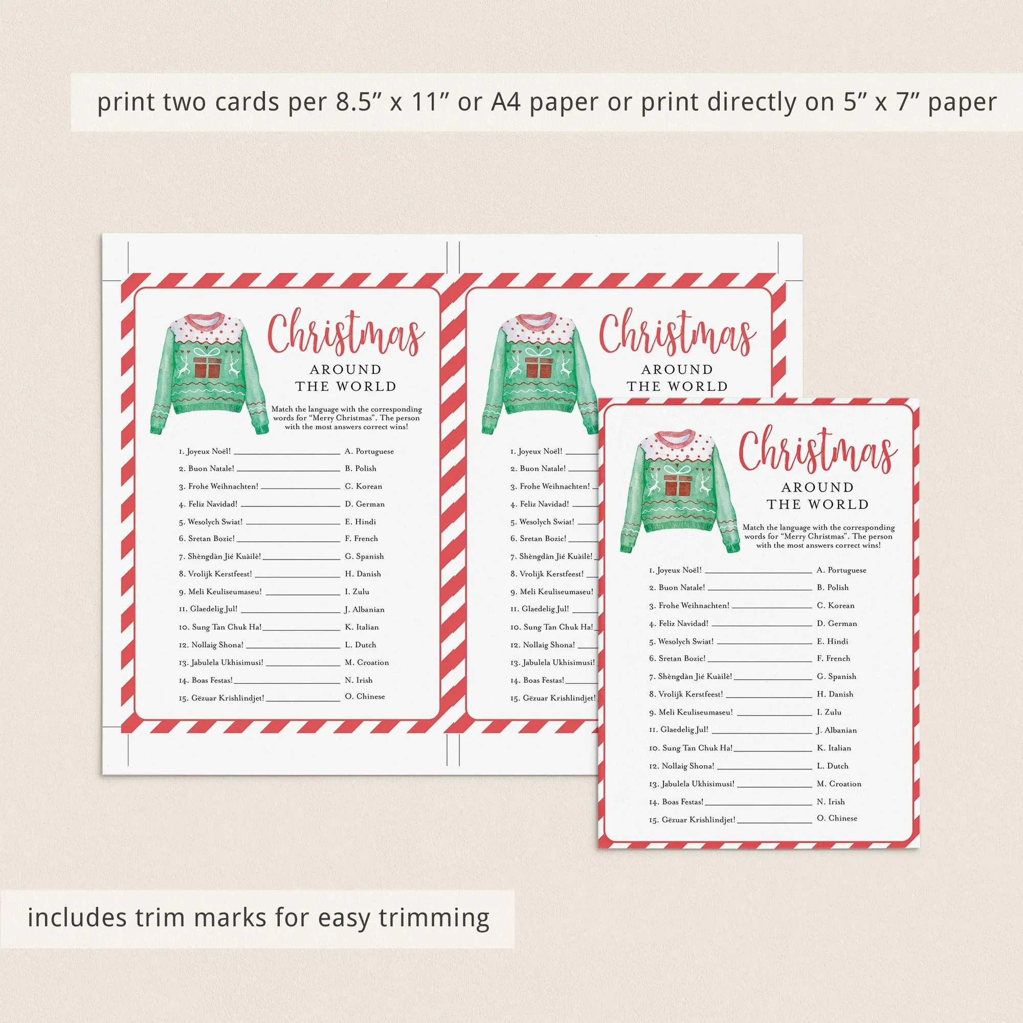 Funny Christmas Party Games Bundle Digital Download