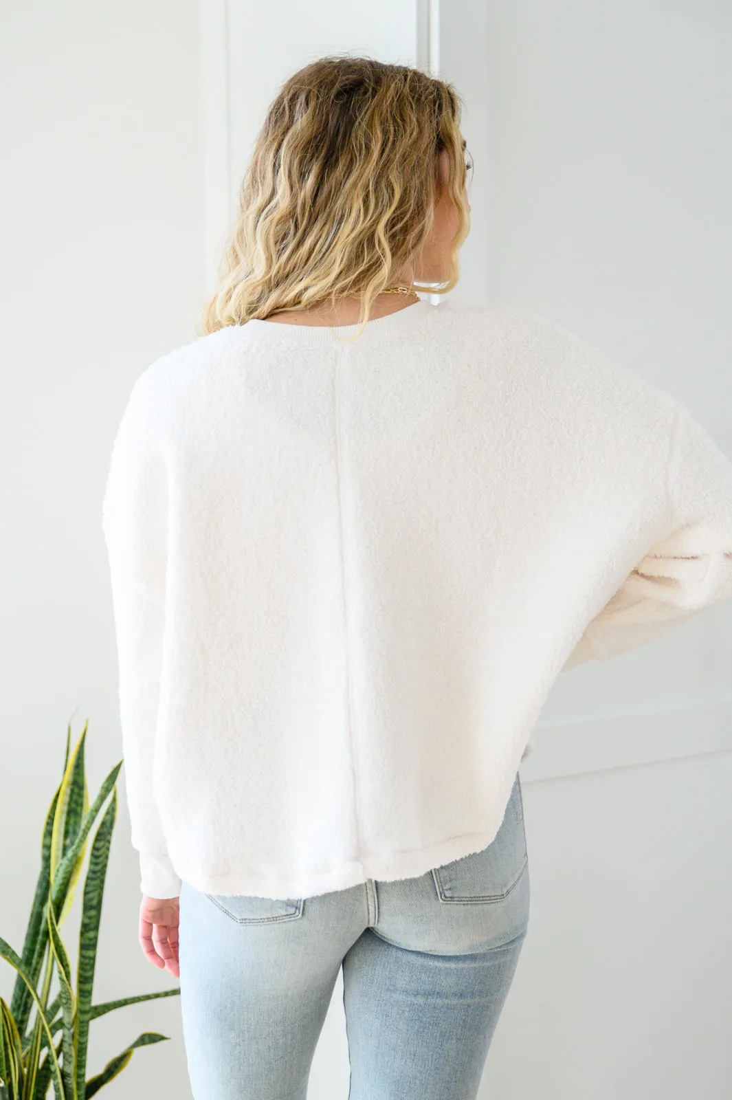 Fuzzy Cuddles Sweater in Off White BF35