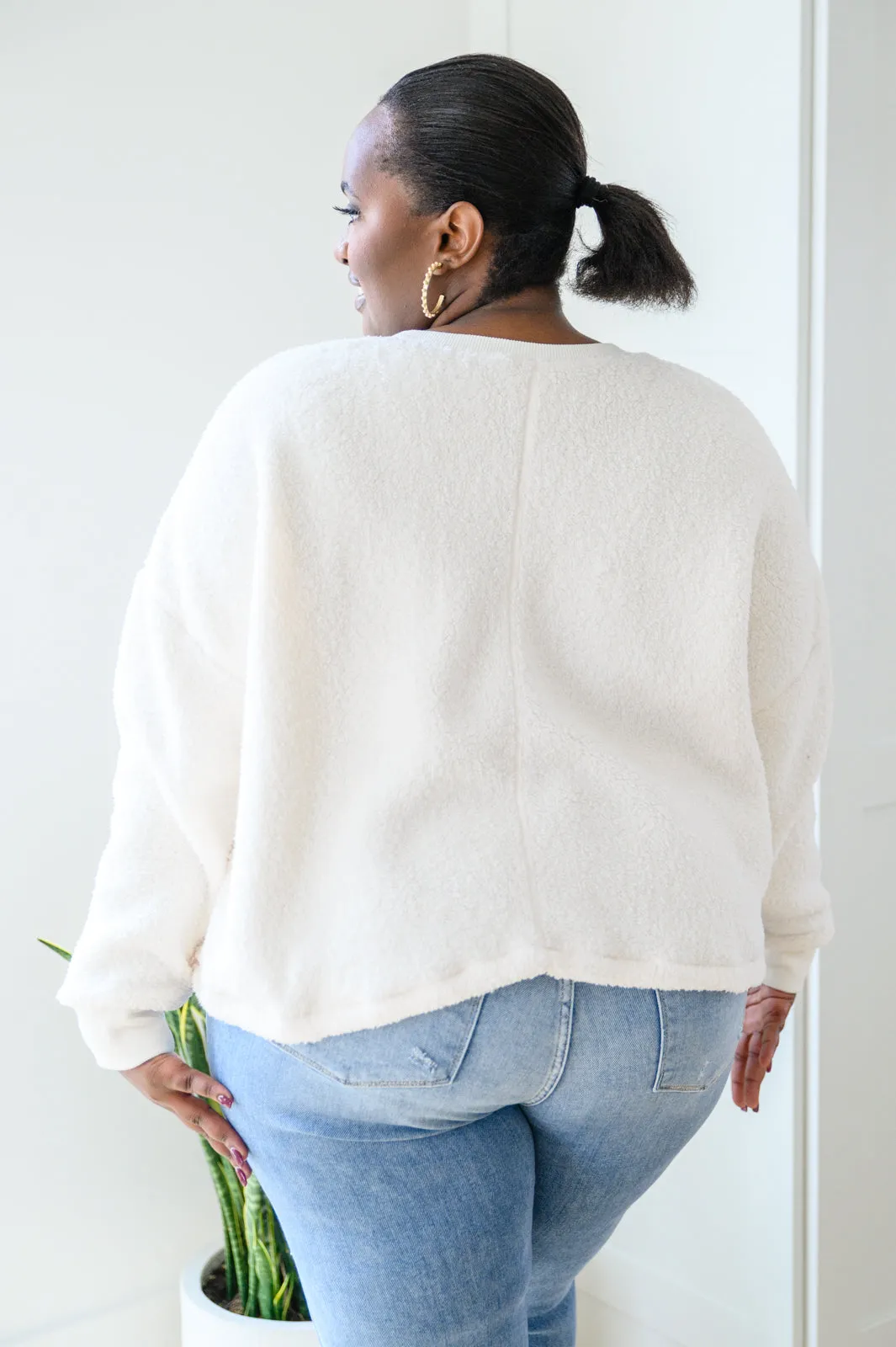 Fuzzy Cuddles Sweater in Off White BF35