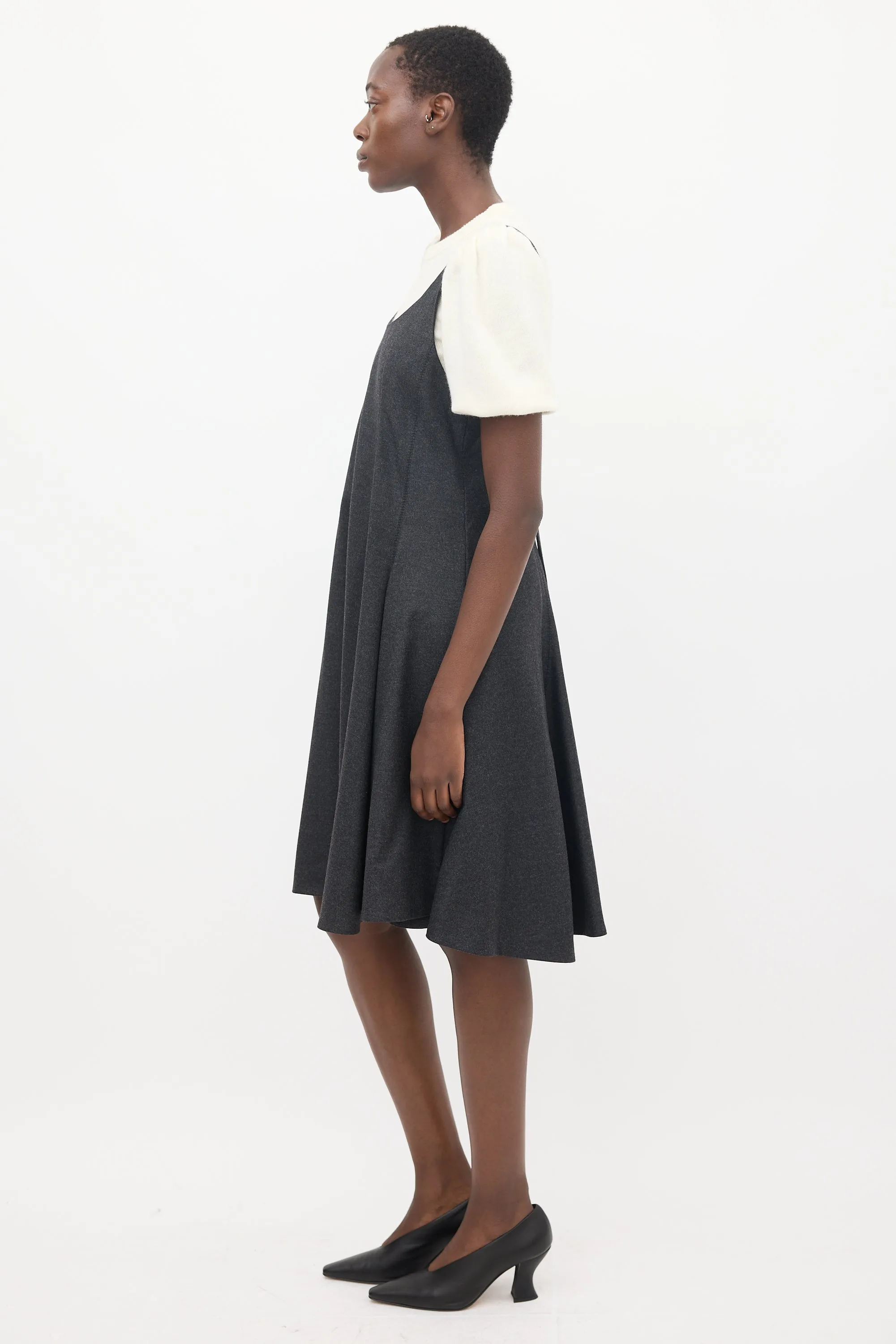 FW 2007 Grey Wool Pleated Dress