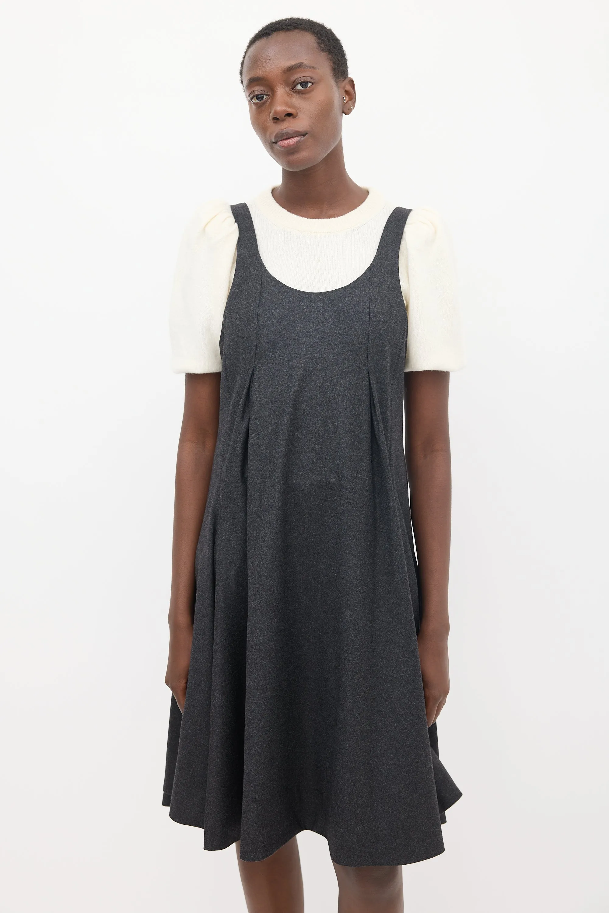 FW 2007 Grey Wool Pleated Dress