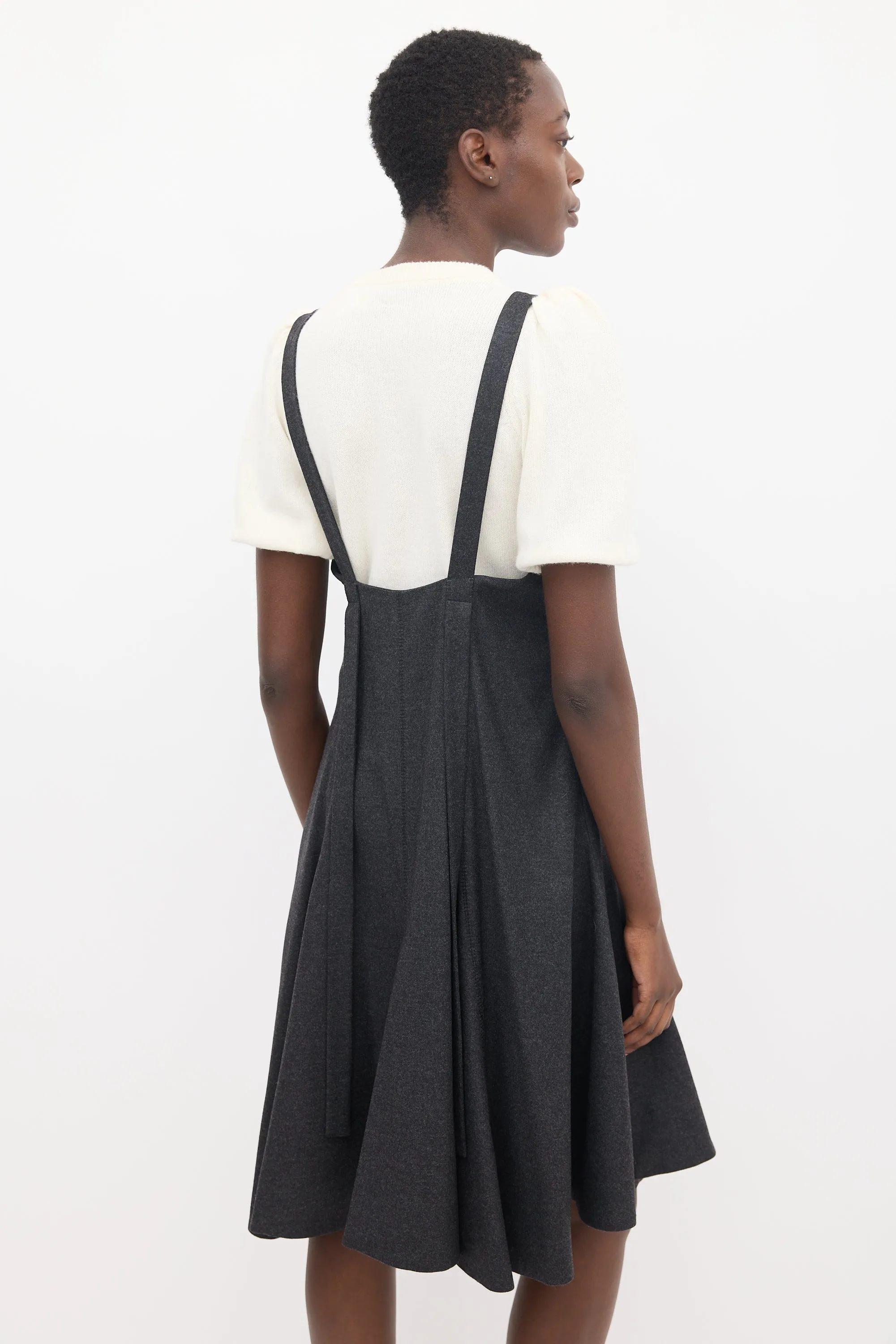 FW 2007 Grey Wool Pleated Dress